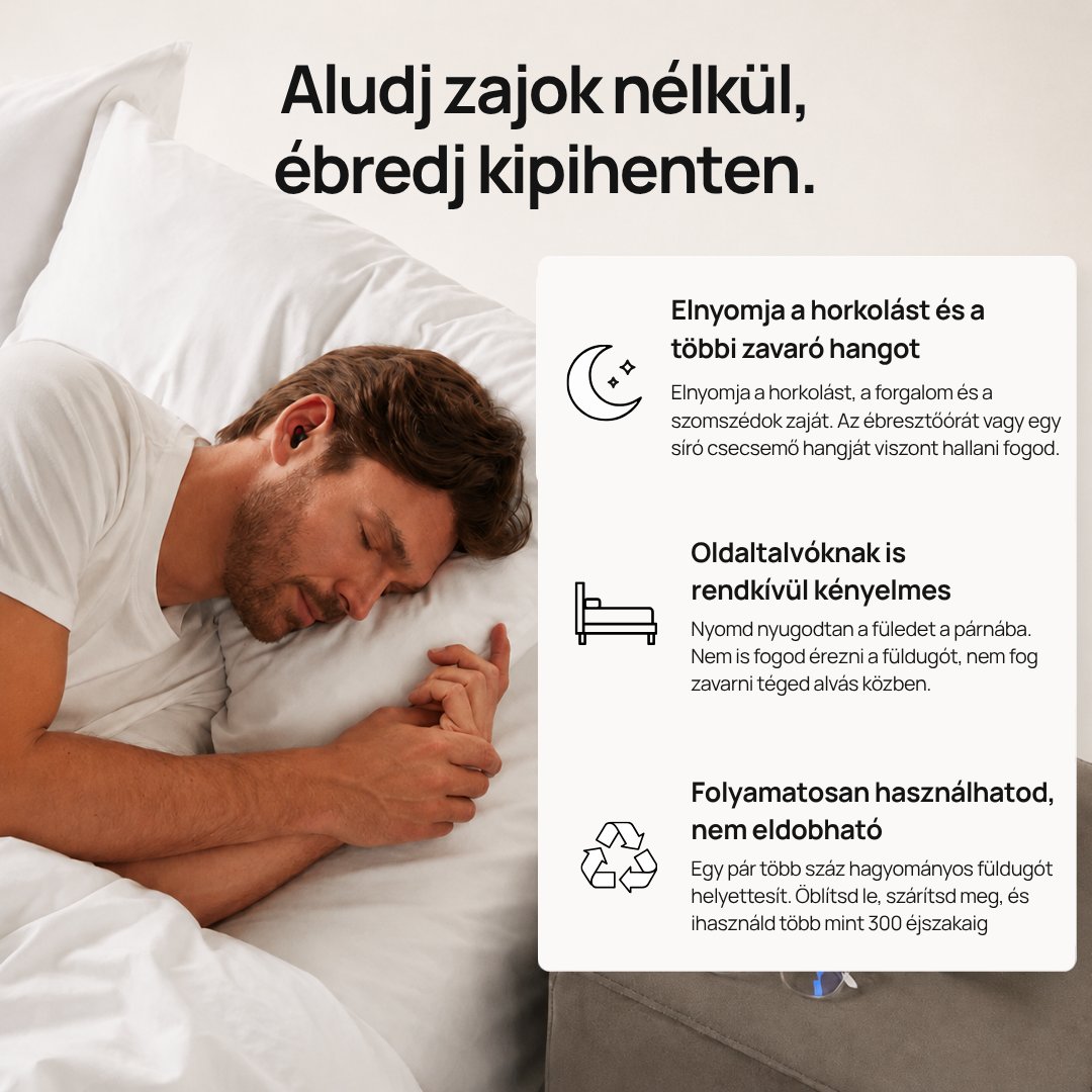 A nyugodt, pihentető alváshoz tervezett füldugó